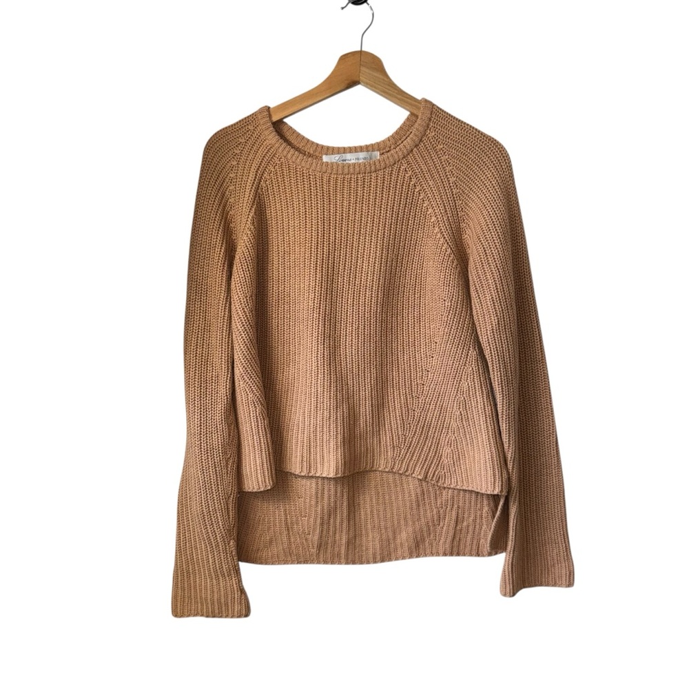 Lovers‎ + Friends Revolve Cable Knit Cropped Sweater Orange Sz S